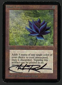 ***Signed Alpha Black Lotus (surface scratches on back)*** MTG Christopher Rush - Image 1