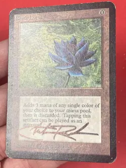 ***Signed Alpha Black Lotus (surface scratches on back)*** MTG Christopher Rush - Image 3