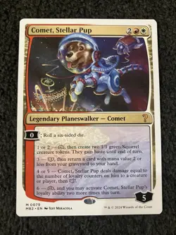 Magic The Gathering MTG - Comet, Stellar Pup (White Border) - Mystery Booster 2 - Image 1