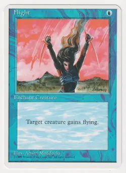 Miscut Flight NM 4th Edition MTG Magic Factory Error Misprint Alpha Cut Corners! - Image 1