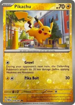 Pikachu (Reverse Cosmos Holo, #018/091 Miscellaneous Cards & Products NM Pokemon - Image 1