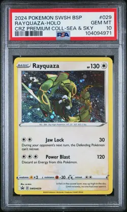 2024 POKEMON SWSH BLACK STAR PROMO #029 RAYQUAZA-HOLO PSA 10 - Image 1