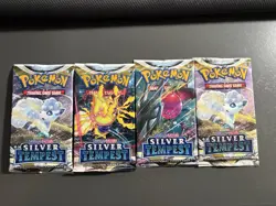 Pokemon TCG Sword and Shield Silver Tempest Sealed Booster Pack Lot of 4 - Image 1