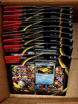 Pokemon TCG - Mega Evolution 3 Pack Blister - Lot of 10 - Golduck - Sealed - Image 1