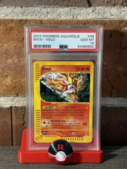 Pokemon 2003 Entei H8 Aquapolis Holo PSA 10 - Image 1