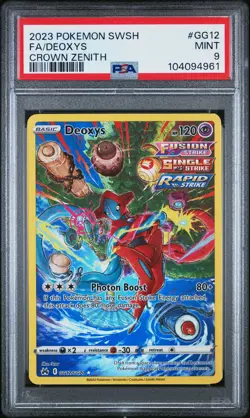 2023 POKEMON SWORD & SHIELD CROWN ZENITH #GG12 FULL ART/DEOXYS PSA 9 - Image 1