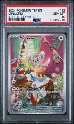 Pokemon Scarlet & Violet Temporal Forces Minccino illustration Rare PSA 10 GEM - Image 1