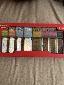 Pokemon TCG Prismatic Evolutions 8-Pack Mini-Tins Promos Costco Bundle IN HAND - Image 1