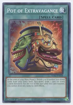 YUGIOH 3x POT OF EXTRAVAGANCE x3 SDAZ-EN028 1ST COMMON NM - Image 1