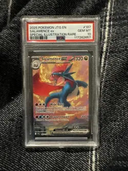 Pokemon TCG Salamence EX Dragon Card 187/159 Journey Together psa 10 - Image 1
