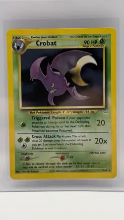 Pokemon TCG Crobat Neo Revelation Holo Rare Card 4/64 Unlimited WOTC Vintage NM - Image 1