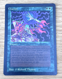 Vintage Magic The Gathering Channel Beta Green Forrest Card MTG Sorcery - Image 1