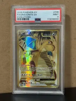 2016 Pokemon XY Dragonite EX Evolutions Mint 9 PSA Graded Card Holo Rare #106 - Image 1