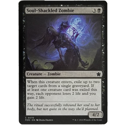 x1 Soul-Shackled Zombie FDN MTG M/NM Common Black Creature Zombie Foundations - Image 1