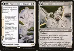 2x The Restoration of Eiganjo // Architect of Rest Kamigawa: Neon Dynasty LP MTG - Image 1