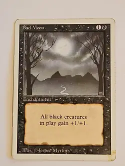 1994 Magic the Gathering - Bad Moon - Enchantment - Revised MTG - Image 1