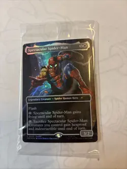 Magic The Gathering MTG Marvel Legends Spectacular Spider-Man Promo Card Sealed - Image 1