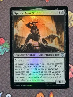 Spider-Man Noir Foil MTG Spider-Man Magic The Gathering Uncommon - Image 2