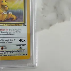 1999 Pokemon Fossil Dragonite Holo PSA 8 NM-MT 4/62 - Image 3