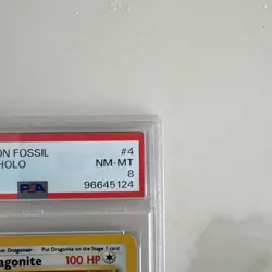 1999 Pokemon Fossil Dragonite Holo PSA 8 NM-MT 4/62 - Image 4