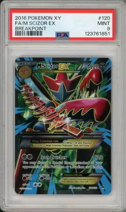 2016 Pokemon XY Breakpoint M Scizor EX Full Art #120 PSA 9 - Image 1