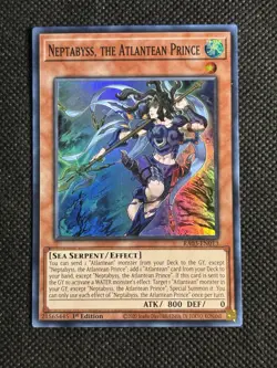 YuGiOh! - Neptabyss, the Atlantean Prince RA03-EN013 Super Rare 1st Edition NM - Image 1