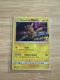 Detective Pikachu SM170 Stamped Holo Black Star Promo Pokemon Card! - Image 1