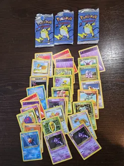 VINTAGE EMPTY POKEMON Booster Packs - Base Set 2 With Cards Lot Of 3 - Image 1