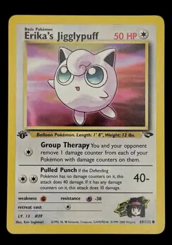 Pokemon TCG Erika's Jigglypuff 1st Edition Gym Challenge English Card 69/132 - Image 1