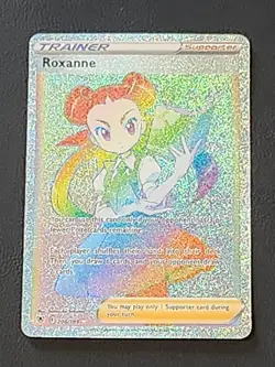Roxanne 206/189 Astral Radiance FA Rainbow Secret Rare Holo Pokemon Card NM - Image 1