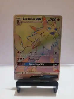 Pokemon TCG Lycanroc GX Holo Card Burning Shadows Rainbow Secret Rare 155/147 - Image 1
