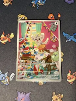 Pokemon Cards Minccino 182/162 Illustration Rare Temporal Forces - (NM) - Image 1