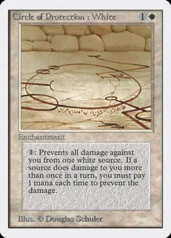 MTG Circle of Protection: White LP Unlimited Edition 2ED Magic card old school - Image 1