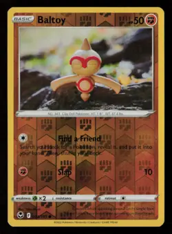 Baltoy SWSH12: Silver Tempest #093/195 Reverse Holo Common Pokemon Card - Image 1