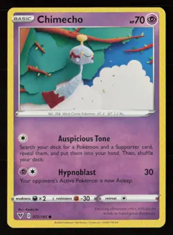 Chimecho SWSH04: Vivid Voltage #072/185 Common Pokemon Card - Image 1