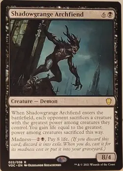 Shadowgrange Archfiend Commander: Innistrad: Crimson Vow Regular - Image 1