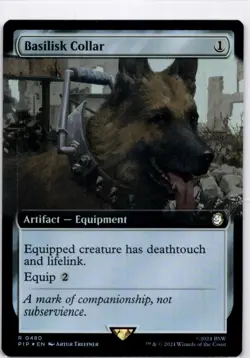 MTG Basilisk Collar (Extended Art) Foil NM Universes Beyond: Fallout R Magic 480 - Image 1