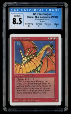 ***CGC 8.5 Shivan Dragon*** MTG Revised Kid Icarus - Image 1