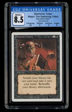 ***CGC 8.5 Demonic Tutor*** MTG Revised Kid Icarus - Image 1