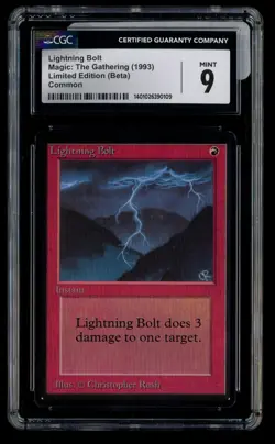 ***CGC 9 Beta Lightning Bolt*** MTG Beta Kid Icarus - Image 1