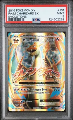 MEGA CHARIZARD EX 2016 Pokemon XY Evolutions Full Art 101/108 MINT PSA 9 - Image 1