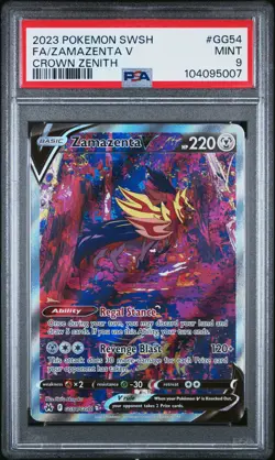 2023 POKEMON SWORD & SHIELD CROWN ZENITH #GG54 FULL ART/ZAMAZENTA V PSA 9 - Image 1