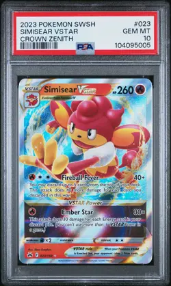 2023 POKEMON SWORD & SHIELD CROWN ZENITH #023 SIMISEAR VSTAR PSA 10 - Image 1