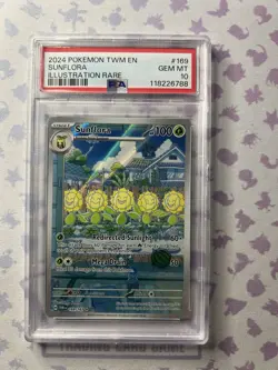PSA 10 Sunflora Illustration Rare #169 2024 Pokemon TWM Twilight Masquerade IR - Image 1