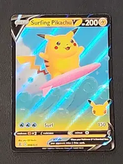 Surfing Pikachu v 008/025 25th Anniversary Celebrations Pokemon TCG NM - Image 1