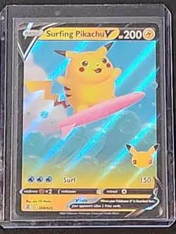 Surfing Pikachu v 008/025 25th Anniversary Celebrations Pokemon TCG NM - Image 3