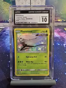 Pokemon TCG Pheromosa - SV5/SV94 Hidden Fates Holo Rare Pokemon CGC 10 GEM MINT - Image 1