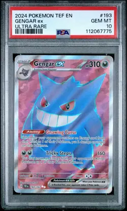 2024 Pokemon Scarlet & Violet Temporal Forces Gengar ex Ultra Rare PSA 10 #193 - Image 1
