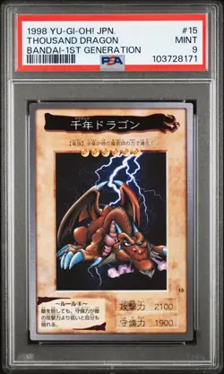 1998 YU-GI-OH! JAPANESE BANDAI-1ST GENERATION #15 THOUSAND DRAGON PSA 9 - Image 1