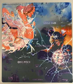 One Piece 2-Player Playmat Luffy Teach Blackbeard UNUSED Official Bandai - Image 2